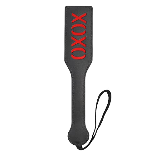 VENESUN XOXO Spanking Paddle, 12.6inch Faux Leather Paddles for Adults BDSM Play, Black