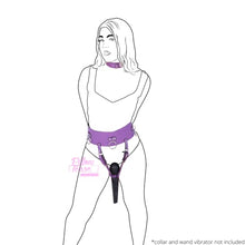 Load image into Gallery viewer, Purple Wand Vibrator Holder Belt Adult BDSM Sex Gear for Her, Pillow Tease
