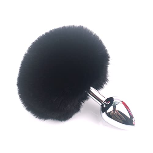 Tail Fur Furry Rabbit Tail Plug Stainless Steel Tail Plug Adult for Women Men Cospaly Game