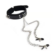 Load image into Gallery viewer, Collar with Nipple Clamps,Nipple Clamps for Women,Nipple Clamps with PU Leather Collar Toys Bondage Play for Couples
