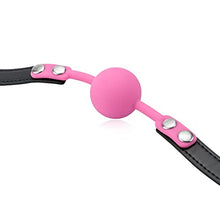 Load image into Gallery viewer, Romi Silicone Mouth Ball Gag with Lockable Adjustable Strap Open Mouth Restraints Fantasy Sex Toys for Lover Couple (Pink)
