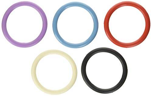 Nitrile 5pk Crings Blk Wht Red Blue Purp