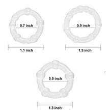 Load image into Gallery viewer, PATTNIUM 3PCS Silicone Cock Rings Sets,Penis Ring Delay Ring Erection Cock Ring Erection Enhancing Sex Toy for Man or Couples Play
