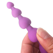 Load image into Gallery viewer, Heart Beads Soft Anal Plug Anus Toys Big Balls Silicone G-Spot Stimulating Butt Plugs Adult Couple (Color : S22-purple)
