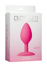 Load image into Gallery viewer, Doc Johnson Platinum Premium Silicone - The Minis - Spade - Medium - 4.0 in. Long and 1.5 in. Wide - Butt Plug - Petite Anal Toy - Great for Beginners - Pink
