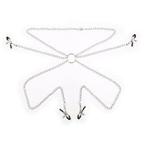 PEALAND Nipple Clamps Breast Clip with Chain, Adjustable Metal Nipple Clamps, Non-Piercing Metal Stimulator Nipple Clips Jewelry Womens Toys