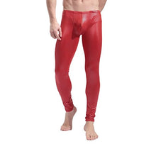 Load image into Gallery viewer, YiZYiF Fashion Men&#39;s Faux Leather PVC Trousers Night Club Dance Slim Long Pants (31.5-42.0/80-106cm, Red)
