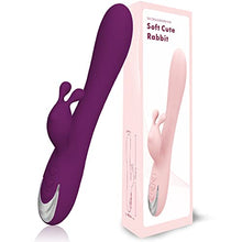 Load image into Gallery viewer, G Spot Rabbit Vibrator Dildo for Women Vaginal Health, G-spot Vibrator with Bunny Ears Licking, 10 Vibration Anal Vibrating for Woman, Waterproof Clitoral Clit Stimulation Adult Sex Toys (Purple)
