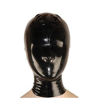 Load image into Gallery viewer, GITDOT Sexy Latex Head Cover Black Latex HeadMask All Inclusive Latex Hood , Zipper Open for Party Club Wear Role Play, Medium
