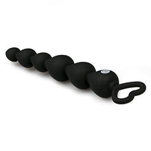 Load image into Gallery viewer, Silicone Anal Beads with Heart-Shaped Pull Ring, Black, 51 Gram - Anal Sex Toys &quot;EasyToys A Toy for Everyone&quot;
