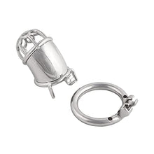 Load image into Gallery viewer, Jefisry Chasity Cage for Men Metal Chastity Device Breathable Male Abstinence Chastity Lock Cock Cage Penis Cage Prevent Erection Toy J1740 40mm Silver Grey
