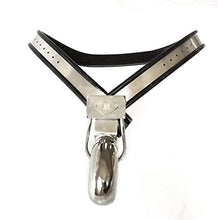 Load image into Gallery viewer, LESOYA Male Stainless Steel Chastity Belt Adjustable Curve Waist Belt Lockable Chastity Cage Penis Restraint Device

