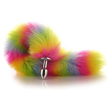 Load image into Gallery viewer, Oligage Novelty Fox Tail Plug Rainbow Set Removable Anal Plug Butt Plug Cosplay Adult (Color : Raccoon Set S Plug)
