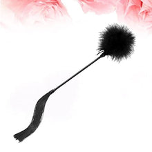 Load image into Gallery viewer, 3pcs Fetish Tickler Party Cosplay Night Paddle Couples Toys Pets Leather Lovers for Spanking Flirting Whip Black Beat Tease Feather Date Paddles Flogger Silicone Removable
