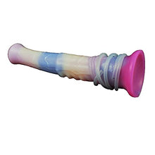 Load image into Gallery viewer, 11 Inch Soft Multi Color Artificial Horse Dildo Squirting Dildo Flexible Color Mixed with Strong Suction (Purple+White)
