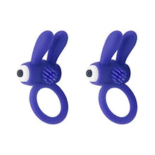 Load image into Gallery viewer, 2pcs Men Silicone Rabbit Vibrating Rings Wearable Mini Vibrator Spotter Stimulator for Men Women
