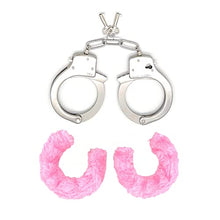 Load image into Gallery viewer, JASINCESS Fuzzy Handcuffs with Keys Toy Handcuffs Stage Costume Props Accessories Halloween Toys (Pink-1)
