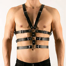 Load image into Gallery viewer, CAOMIAN Handmade PU Sex Harness Belt Fetish Men Gay Underwear Gothic Exotic Punk Style Adjustable Body Chest Harness BDSM Bondage Belt (Color : Style1, Size : One Size)
