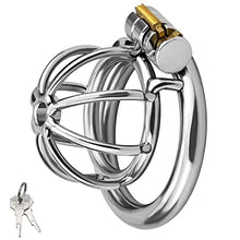 Load image into Gallery viewer, Romi Stainless Steel Male Chastity Device Tease Cock Cage Locked Penis Exercise for Men Silver (1.77 inch)
