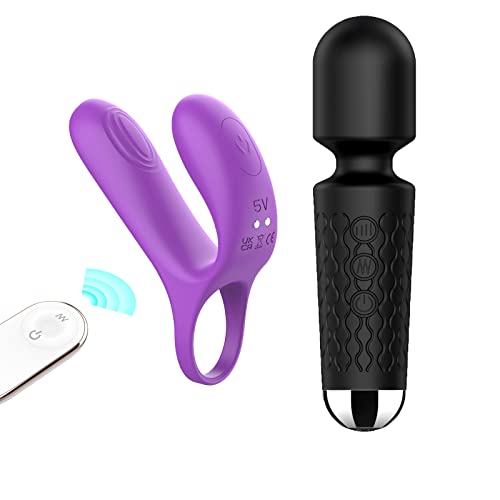 1 Silicone Vibrating Cock Ring with Remote Control+1Personal Sexual Massager