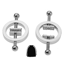 Load image into Gallery viewer, 2/4 PCs Stainless Steel Nipple Clamps, Fake Nipple Rings Non Piercing, Nipple Clamps Sexual Pleasure, Nipple Toys for Couple Flirting or Own Use (B)
