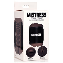 Load image into Gallery viewer, CURVE TOYS Mistress Double Shot Mouth &amp; Pussy Stroker for Men &amp; Couples. Textured Inner Tunnel Soft &amp; Easy-to-Clean Mouth &amp; Pussy Male Stroker, 3 Piece Set, Dark.
