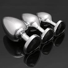 Load image into Gallery viewer, 2022 Years New 3Pcs Set Luxury Metal Butt Toys Heart Shaped Anal Trainer Jewel Butt Plug Kit S&amp;M Adult Gay Anal Plugs Woman Men Sex Gifts Things for Beginners Couple (black0)
