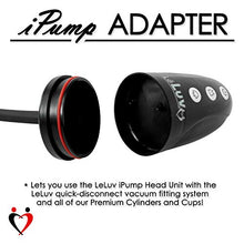 Load image into Gallery viewer, Adapter for LeLuv iPump Head to LeLuv Quick-Disconnect 1/4&quot; Inner Diameter Vacuum Pumping Systems - Black + 12&quot; Black Premium Silicone Hose with Fitting
