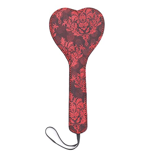 VENESUN Heart Spanking Paddle for Adult BDSM, 11.2inch Faux Leather and Lace Sex Paddles Bondage Spanking Set