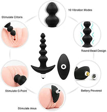 Load image into Gallery viewer, Silicone Vibrating Anal Bead Butt Plug - 16 Vibration Mode Design Anal Sex Toy Bullet Vibrator for Couple Sex Games
