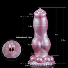 Load image into Gallery viewer, Realistic Hollow Dildo Sleeve Dog Penis Extension Sleeve with Knot, Male Silicone Penis Sleeves Enlarger Cock Extender Sleeve Male Adult Sex Toy
