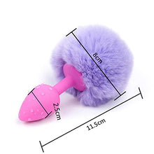 Load image into Gallery viewer, Oligage Anal Plug Stainless Steel Silicone Bunny Tail Anus Sex Sex Toys for Woman (Color : Silicone Rose)
