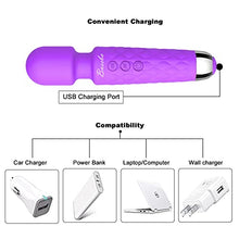 Load image into Gallery viewer, Bussba Electric Rechargeable Mini Whisper Quiet Waterproof protable 20 Vibration Multi-Function Wand Magic Massager for Therapeutic Waist Legs Head Lymph Joint Pains Relieves Muscle Stress Away
