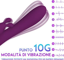 Load image into Gallery viewer, G Spot Rabbit Vibrator Dildo for Women Vaginal Health, G-spot Vibrator with Bunny Ears Licking, 10 Vibration Anal Vibrating for Woman, Waterproof Clitoral Clit Stimulation Adult Sex Toys (Purple)
