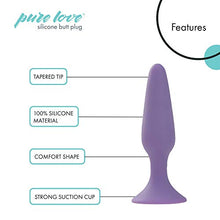 Load image into Gallery viewer, Pure Love 4.5 Inch Silicone Anal Butt Plug, Purple Color, Adult Sex Toy, Classic Sex Toy
