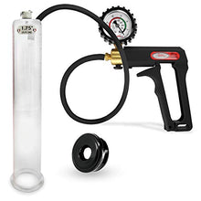 Load image into Gallery viewer, LeLuv Black Maxi Penis Pump with Rubber Protected Gauge Premium Silicone Hose Bundle with Soft Black TPR Seal 12 inch Length x 1.75 inch Diameter Cylinder
