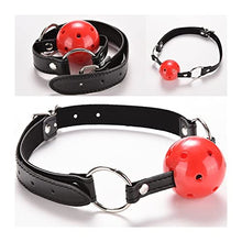 Load image into Gallery viewer, IXOUP PU Leather Band Mouth Gag Female Oral Fixation Mouth Stuffed Ball Flirting BDSM Sex Toy Party Tool Drop Shipping (Color : A)
