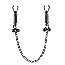 Load image into Gallery viewer, Sexy Nipple Clamps with Chain, Labia Clitoris Nipple Clips for Women Men Pleasure, Nipple Clamps Non Piercing Nipple Toys for Own Use or Flirting (Black-C)
