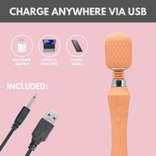 Load image into Gallery viewer, SXNSE Rechargeable Personal Wand Massager | 3 Speeds &amp; 15 Vibration Pattern | Touch Sensitive | Built-in Memory | Quiet, Compact, Powerful, Strong, Handheld | Perfect for Couples | Women (Peach)
