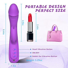 Load image into Gallery viewer, Rabbit Vibrator Sex Toy 3in1 Dildo for Women,7*7 Vibrators Modes CKSOHOT 8.46&#39;&#39; Liquid Silicone Sex Toy Dildos,IPX7 Fully Waterproof - Purple
