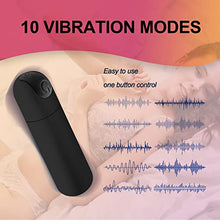 Load image into Gallery viewer, G-Spot Bullet Vibrator Nipple Clitorals Sex Stimulator for Women,USB Rechargeable with 10 Vibration Modes Waterproof Bullet Vibrator (Black)
