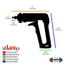 Load image into Gallery viewer, LeLuv Maxi and Protected Gauge Black Penis Pump for Men Bundle with Soft Black TPR Seal and 4 Sizes of Constriction Rings 12 inch Length x 2.125 inch Vibrating Cylinder Diameter
