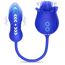 Load image into Gallery viewer, Rose Sex Toys with Thrusting Dildo - 3 in 1 Adult Toys Clitoral G Spot Vibrator Rose Sex Stimulator for Women with 9 Tongue Licking &amp; 9 Thrusting, Nipple Anal Adult Sex Toys &amp; Games for Female Couples
