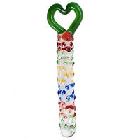 Aptitan Heart-Shaped Glass Dildo Crystal G-spot Stimulator Sex Pleasure Wand Female Masturbator