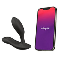 We-Vibe Vector + Vibrating Butt Plug - Male Prostate and Perineum Massager Toy - Remote Anal Toy for Men Couples - App & Remote Controlled - Flexible - Silicone Sex Toys for Adults - Charcoal Black