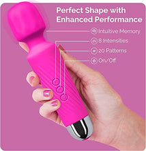 Load image into Gallery viewer, Rechargeable Vibrator Wand - 20 Patterns &amp; 8 Speeds - [ G Spot Vibrators ] Clit Vibrator | Sex Toys | Vibrator for Her Pleasure | Personal Wand Massager | Quiet &amp; Small Female Adult Toys - Hot Pink
