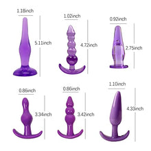 Load image into Gallery viewer, Butt Plug Trainer Kit 6pcs Silicone Expanding Anal Plug for Men Women Couples Adult Anal Sex Toys-Purple
