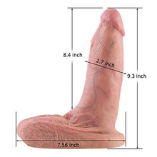 Load image into Gallery viewer, Hismith 9.3&quot; Realistic Silicone Dildo, 8.4&quot; Insert-able Length Dong with KlicLok System for General User, Banzol L- High-end Series
