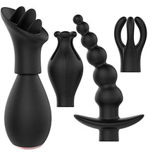 Load image into Gallery viewer, G-spot Massage Vibrator 10 Vibration Modes Clitoral Stimulation Backyard Massage Adult Sex Toys 5 Pcs Set for Couples Play(Black)
