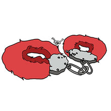 Load image into Gallery viewer, JASINCESS Plush Handcuffs with Keys Toy Handcuffs Stage Costume Props (Red-1)
